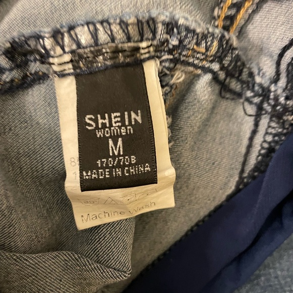 SHEIN Distressed Blue Maternity Skinny Jeans With Elastic Waist Band Sz(M) - Picture 3 of 3